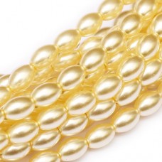 Cream 6mm x 4mm Rice Pearl Beads, pack of 100pcs