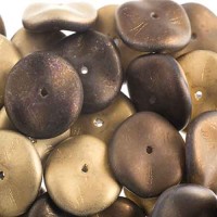 Preciosa 12mm Ripple Beads California Night Matt, 20 beads