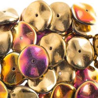 Preciosa 12mm Ripple Beads California Sun, 20 beads