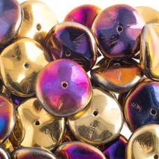 Preciosa 12mm Ripple Beads California Violet, 20 beads