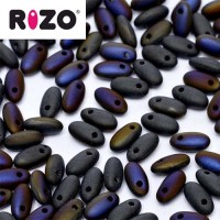 Jet Azuro Matted Rizo Beads approx. 20gm