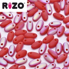 Opaque Red AB Matted Rizo Beads, Approx. 20gm