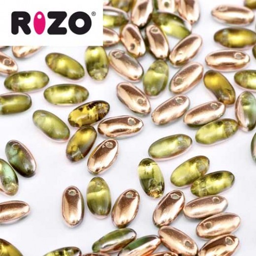 Peridot Capri Gold Rizo Beads approx. 20gm