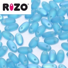 Aqua AB Matted Rizo Beads approx. 20gm