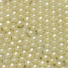 2mm Round Czech Glass Beads, Pack of 100, Alabaster Pastel Light Cream