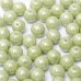 Chalk White Mint Luster 3mm Round Czech Glass Beads, Pack of 100