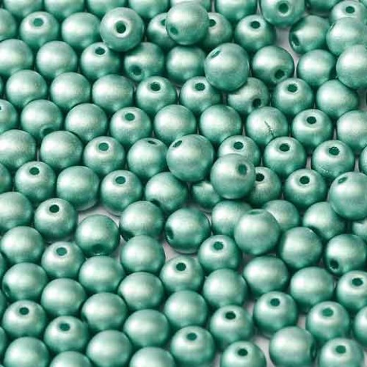 Alabaster Green 3mm Round Czech Glass Beads, Pack of 100