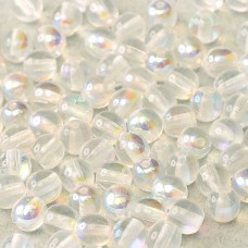 Crystal AB 3mm Round Czech Glass Beads, pack of 100