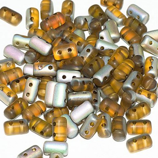 Rulla Beads Topaz Vitrail Matted 3x5mm 17g approx.