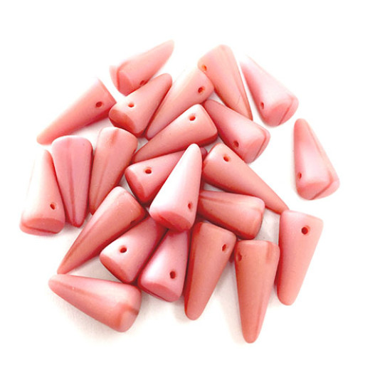 Czech Spikes, Pink Bubblegum, 7 x 17mm, 10pcs Czech Spikes, Pink Bubblegum, 7 x 17mm, 10pcs