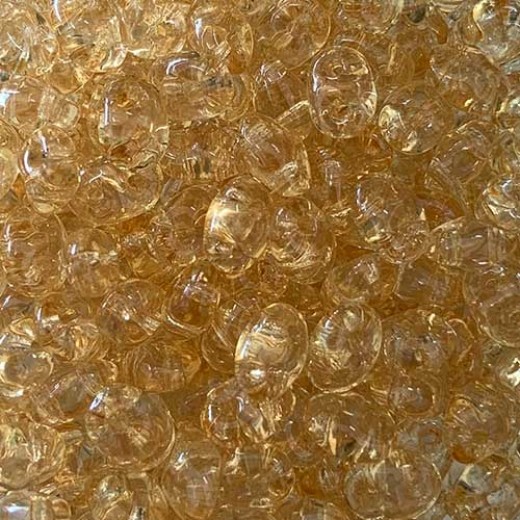 Crystal Orange Luster Superduo, Approx 10 Grams