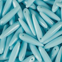 Czech Thorn Beads 5 x 16mm Opaque Blue Turquoise, pack of 20 beads