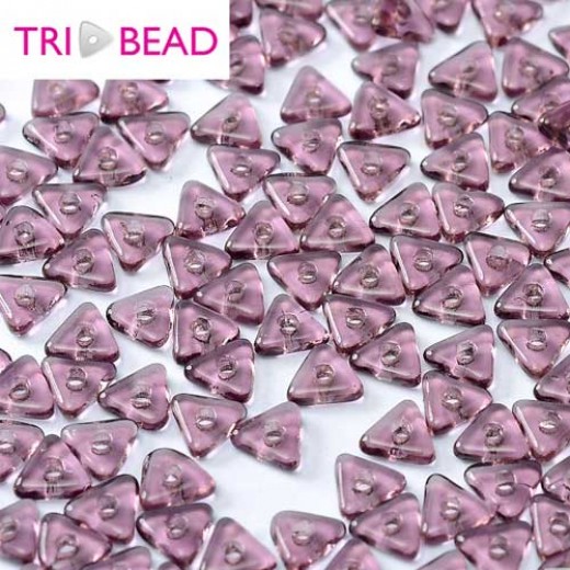 Bulk Bag Tri-bead 4mm Amethyst, 50gm