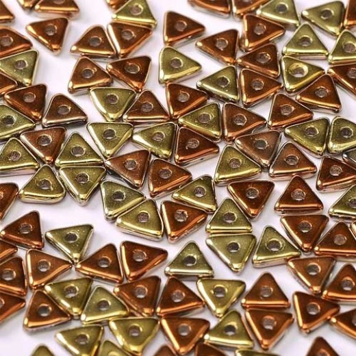 Bulk Bag Tri-bead 4 mm Crystal California Gold Rush  - 50g approx.