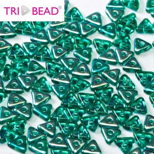 Tri-bead 4 mm Emerald AB - 3g approx.
