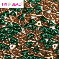 Tri-bead 4mm Emerald Capri Gold - 3g approx.