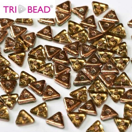 Bulk Bag Tri-bead 4mm Peridot Capri Gold, 50gm 