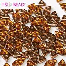 Bulk Bag Tri-bead 4mm Topaz Capri Gold, 50gm