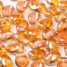 Crystal Apricot Medium Tulip Petal Beads, 6x8 mm, 50 beads