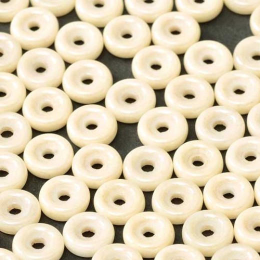 Chalk White Champagne  6mm Wheel Beads Luster  Approx 5gm