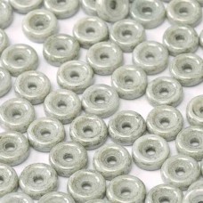 Chalk White Grey Luster  6mm Wheel Beads Approx 5gm