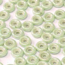 Chalk White Mint Luster  6mm Wheel Beads  Approx 5gm