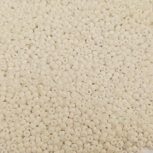 White Opaque Czech Seed Beads, Size 11/0, 22g