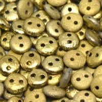 Amber Full 6mm Etched 2-Hole Lentils, pack of 30 beads