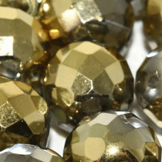 Crystal Amber Fire polished 14mm  Bead, pack of 2