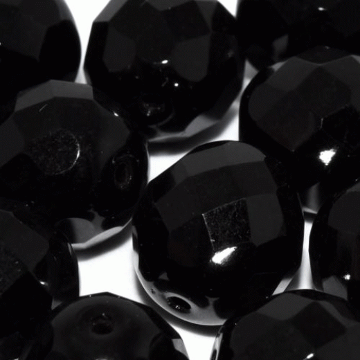Jet Fire polished 12mm  Bead(s), pack of 2