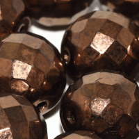 Jet Bronze Fire polished 14mm  Bead, pack of 2