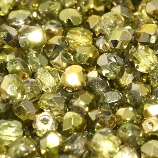 Crystal Sunny Magic Citrus 4mm Firepolished beads, 120pcs approx.