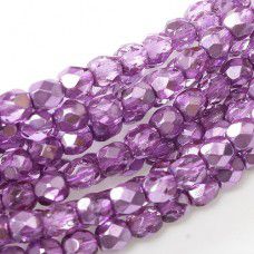 Purple Metallic Ice 4mm Firepolished beads, 120pcs