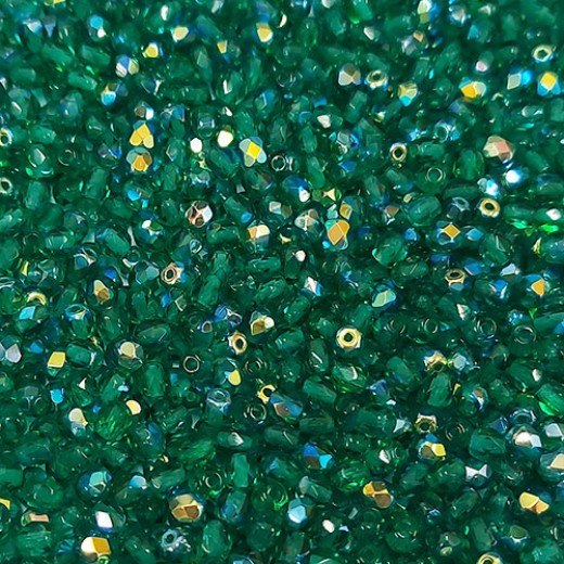 Emerald AB 4mm Crystal Fire Polished beads, pack of 120pcs