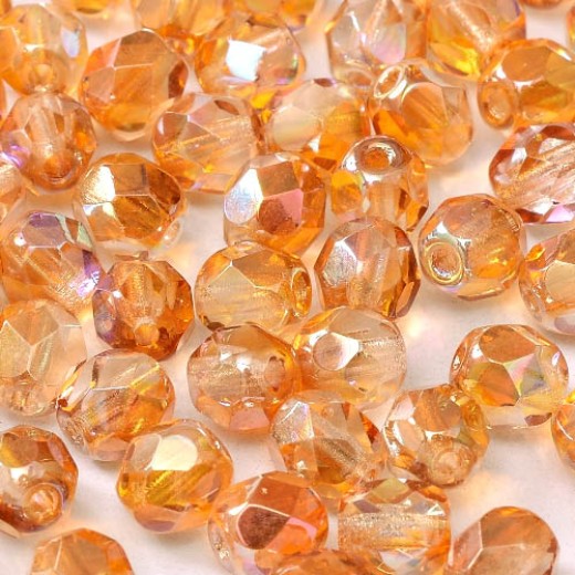 Crystal Orange Rainbow 2mm Firepolished Beads 150pcs