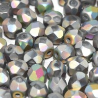 Full Vitrail, 4mm etched firepolished beads, pack of 120pcs