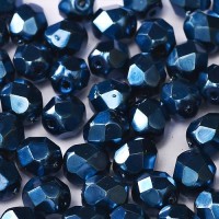 Jet Heavy Metal Navy Blue 4mm Firepolished beads, 120pcs approx.