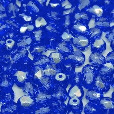 Sapphire AB 4mm Firepolished beads, 120pcs approx.