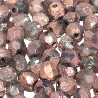 Full Capri Gold Dark 4mm Crystal etched firepolished beads, pack of 120pcs