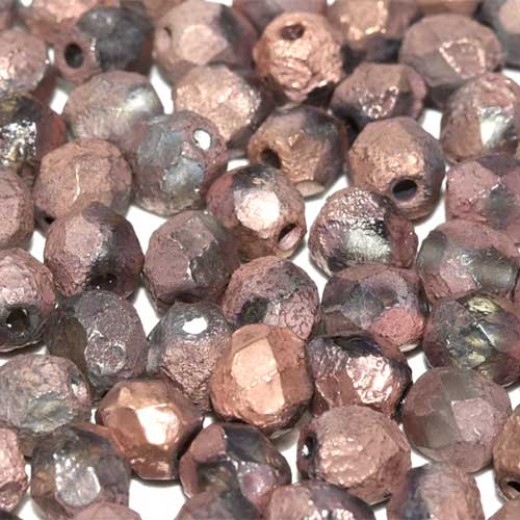 Full Capri Gold Dark 4mm Crystal etched firepolished beads, pack of 120pcs
