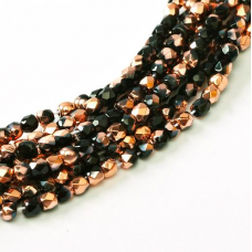 Jet Capri Gold 2mm Firepolished Beads 150pcs