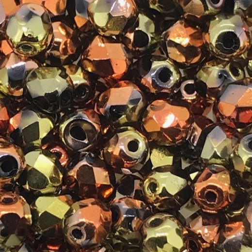Jet California Gold Rush 4mm fire polished beads, pack of 120pcs