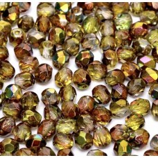 Magic Green 4mm Firepolished beads, 120pcs