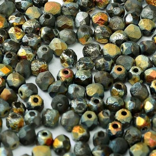 Marea Full 4mm Crystal etched firepolished beads, pack of 120pcs