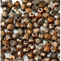 Sunset Full 4mm Crystal Etched Firepolished Beads, Pack of 120pcs