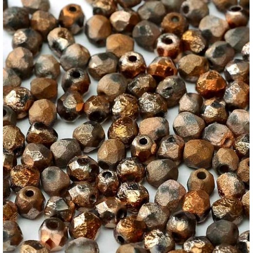 Sunset Full 4mm Crystal Etched Firepolished Beads, Pack of 120pcs