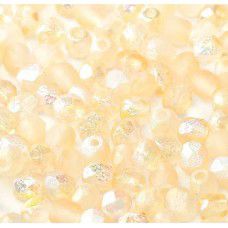 Yellow Rainbow 4mm Crystal etched firepolished beads, pack of 120pcs
