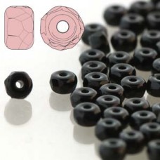 Jet 2 x 3mm Faceted Micro Spacers, Pack of 50pcs