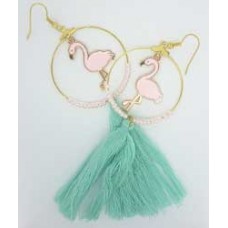 Flamingo Tassel Earrings, designed by Damaris Ramenaden