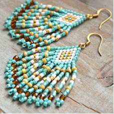 Miyuki Delica Fringe Earrings, a Free Pattern from Miyuki